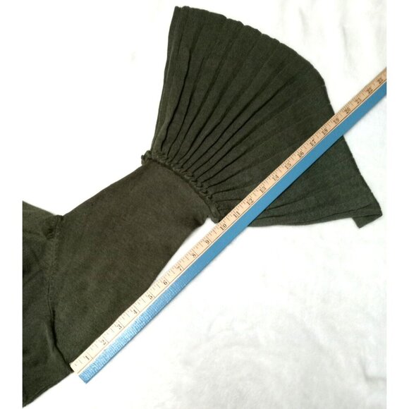 Lumiere Womens Olive Green Flare Ruffle Sleeve Blouse Size Medium - Picture 8 of 8